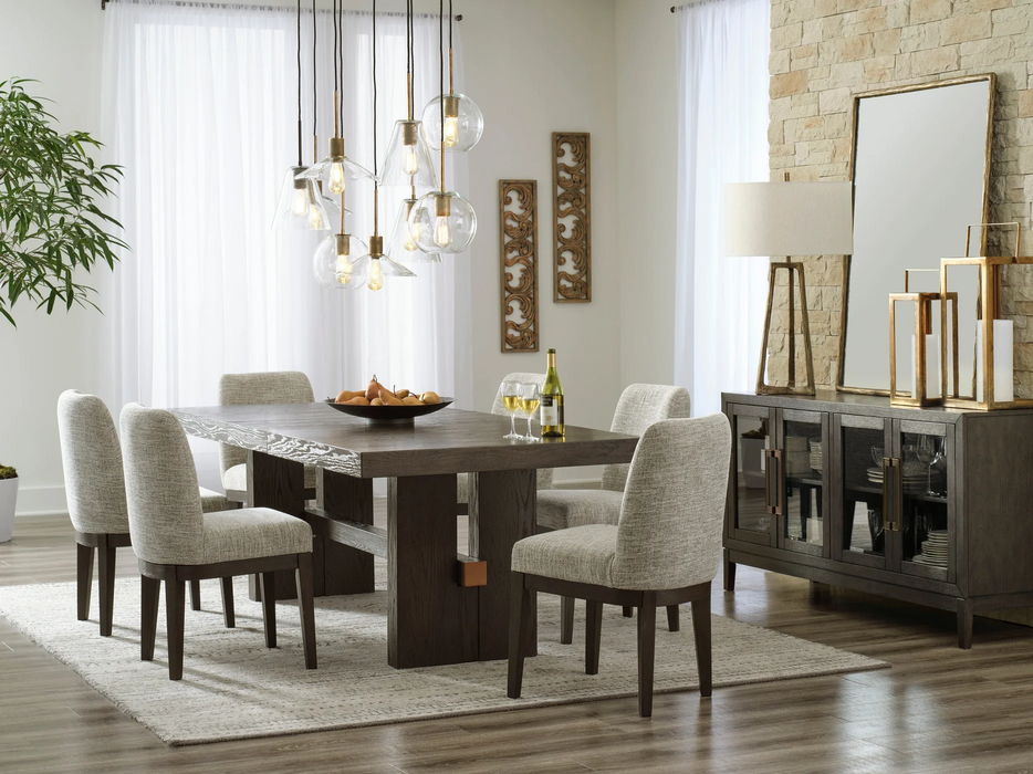 Burkhaus Dark Brown Extendable Dining Room Set