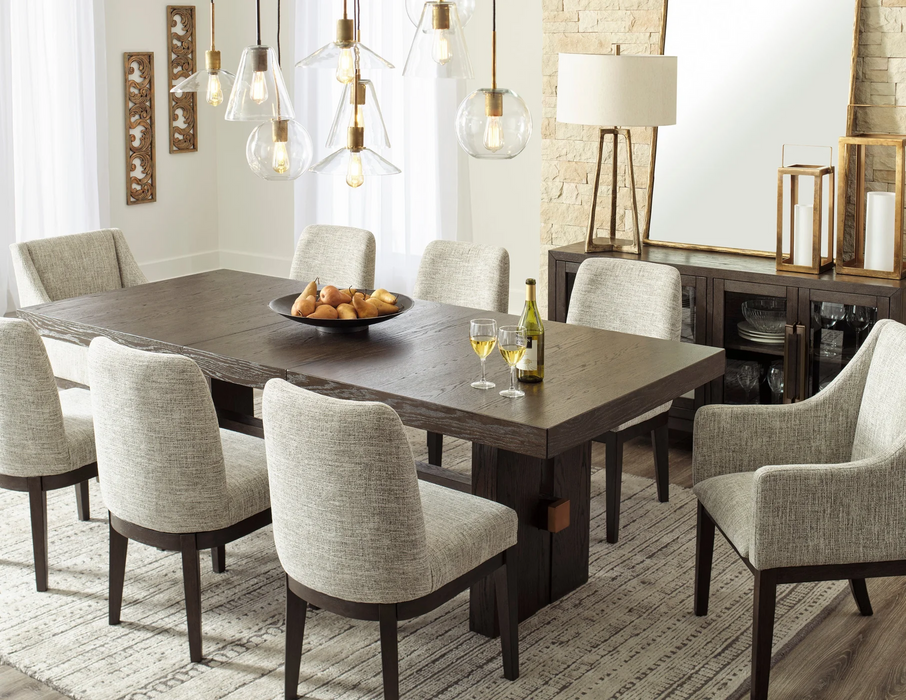 Burkhaus Dark Brown Extendable Dining Room Set