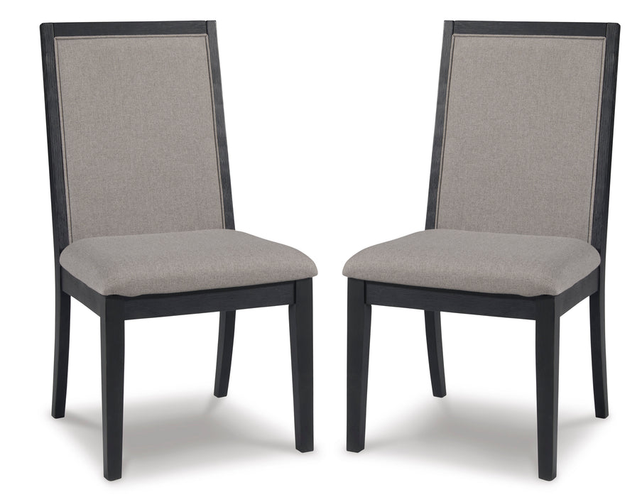 Foyland  Light Gray/Black  Dining Chair ( Set of 2)