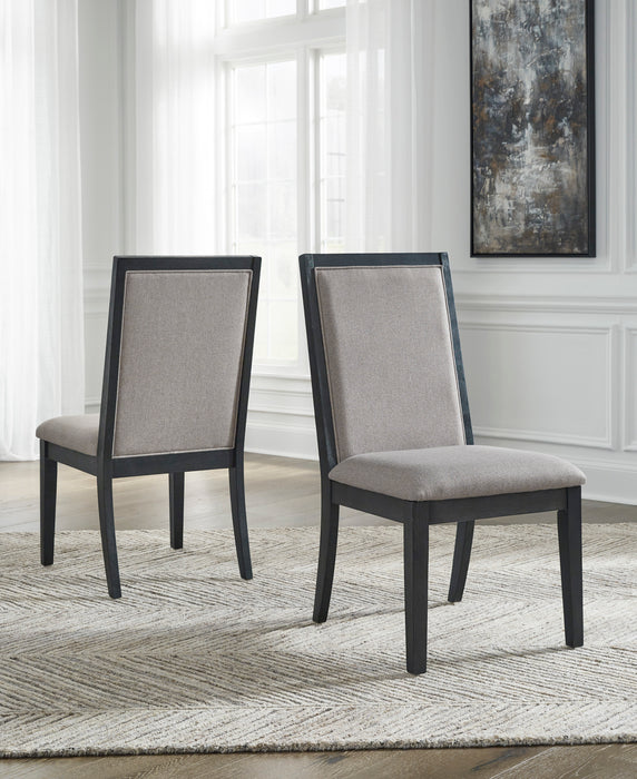 Foyland  Light Gray/Black  Dining Chair ( Set of 2)