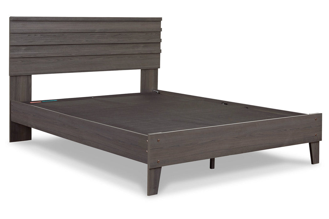 Brymont Dark Gray Queen Panel Platform Bed