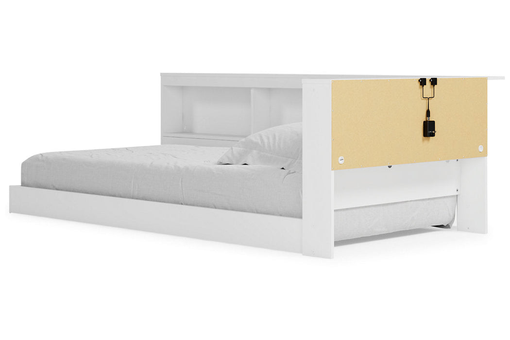 Piperton White Twin Bookcase Storage Bed