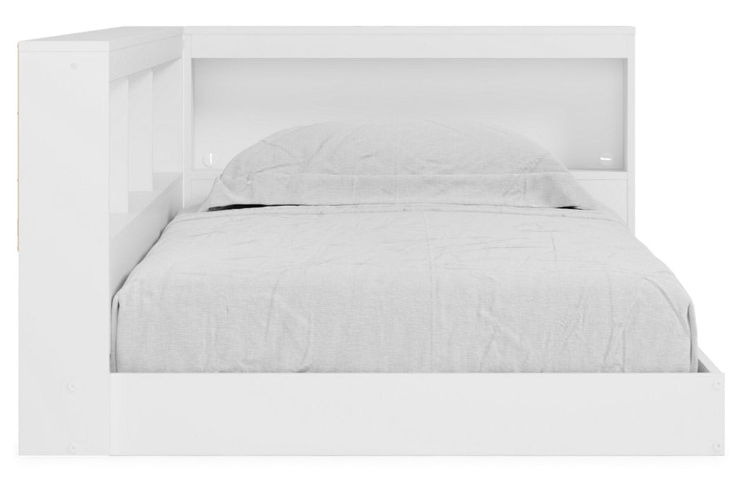 Piperton White Twin Bookcase Storage Bed