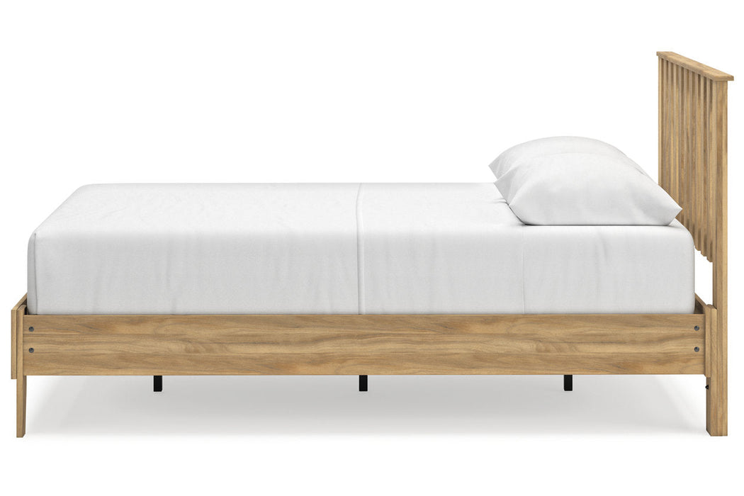 Bermacy Light Brown Queen Platform Panel Bed -  Ashley - Lara Furniture