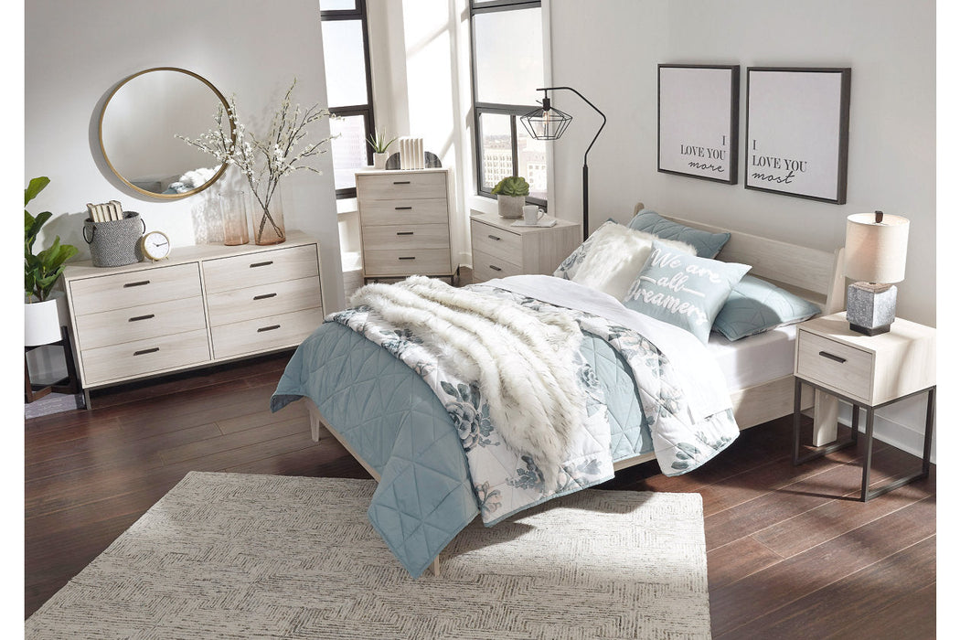 Socalle Natural Full Panel Platform Bed