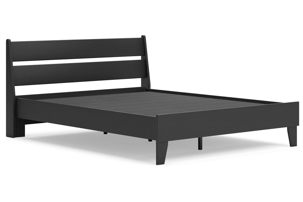 Socalle Black Queen Panel Platform Bed -  Ashley - Lara Furniture