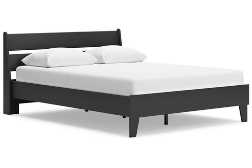 Socalle Black Queen Panel Platform Bed -  Ashley - Lara Furniture