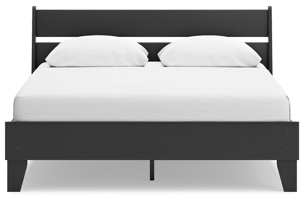 Socalle Black Queen Panel Platform Bed -  Ashley - Lara Furniture