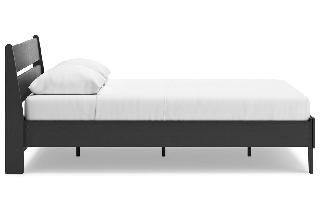 Socalle Black Queen Panel Platform Bed -  Ashley - Lara Furniture