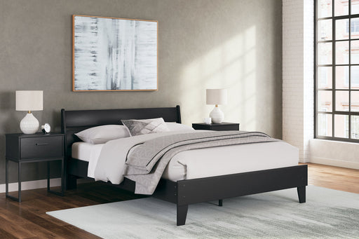 Socalle Black Queen Panel Platform Bed -  Ashley - Lara Furniture