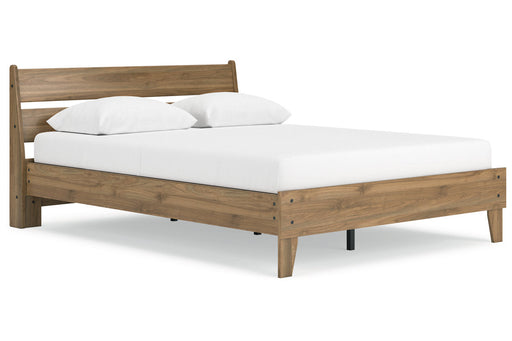 Deanlow Honey Queen Platform Panel Bed -  Ashley - Lara Furniture