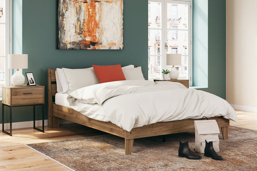 Deanlow Honey Queen Platform Panel Bed -  Ashley - Lara Furniture