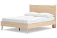 Cabinella Tan Queen Platform Panel Bed -  Ashley - Lara Furniture