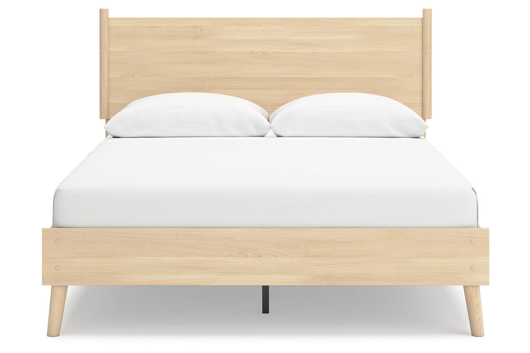 Cabinella Tan Queen Platform Panel Bed -  Ashley - Lara Furniture