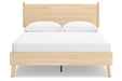 Cabinella Tan Queen Platform Panel Bed -  Ashley - Lara Furniture