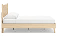 Cabinella Tan Queen Platform Panel Bed -  Ashley - Lara Furniture