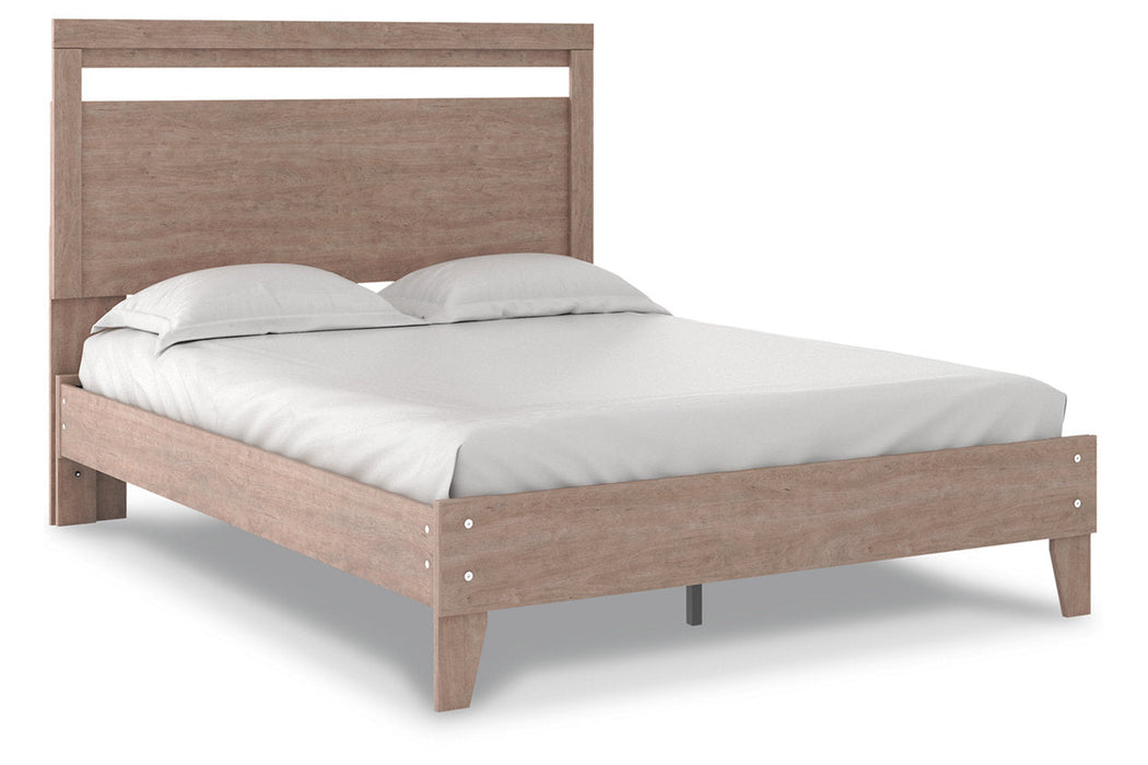 Flannia Gray Queen Panel Platform Bed