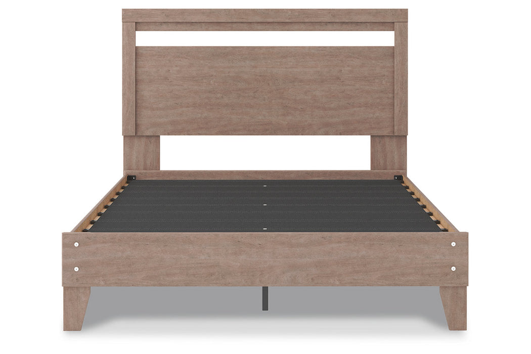 Flannia Gray Queen Panel Platform Bed