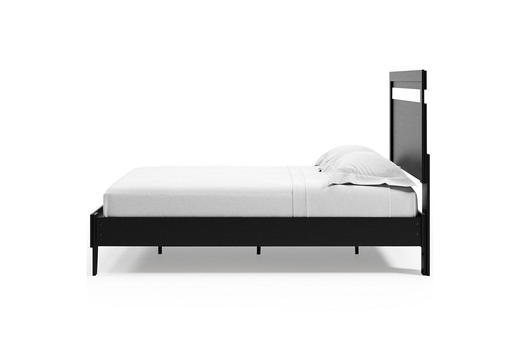 Finch Black/Brown Queen Panel Platform Bed