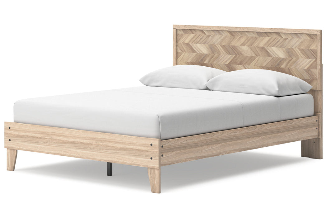 Battelle Tan Queen Platform Bed -  Ashley - Lara Furniture