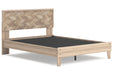 Battelle Tan Queen Platform Bed -  Ashley - Lara Furniture