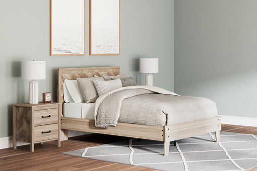 Battelle Tan Queen Platform Bed -  Ashley - Lara Furniture