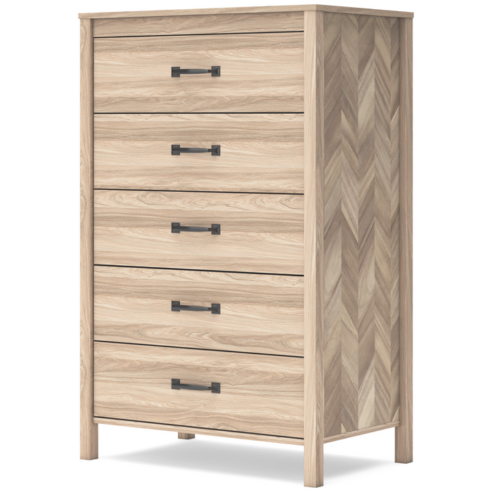 Battelle Tan Five Drawer Chest