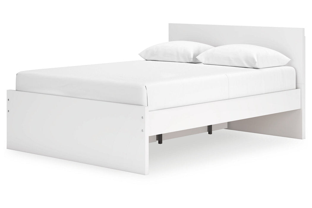 Onita White Queen Platform Bed with 1 Side Storage -  Ashley - Lara Furniture