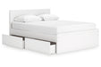 Onita White Queen Platform Bed with 1 Side Storage -  Ashley - Lara Furniture