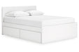 Onita White Queen Platform Bed with 1 Side Storage -  Ashley - Lara Furniture