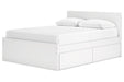 Onita White Queen Platform Bed with 2 Side Storage -  Ashley - Lara Furniture