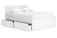 Onita White Queen Platform Bed with 2 Side Storage -  Ashley - Lara Furniture