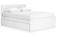 Onita White Queen Platform Bed with 2 Side Storage -  Ashley - Lara Furniture