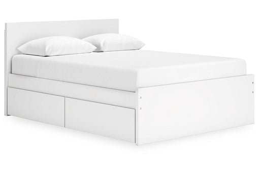 Onita White Queen Platform Bed with 2 Side Storage -  Ashley - Lara Furniture