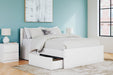 Onita White Queen Panel Platform Bed with 2 Side Storage