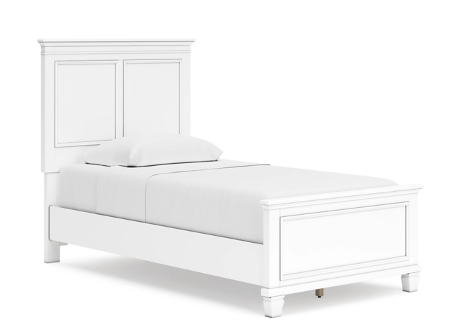 Fortman White Twin Panel Bed