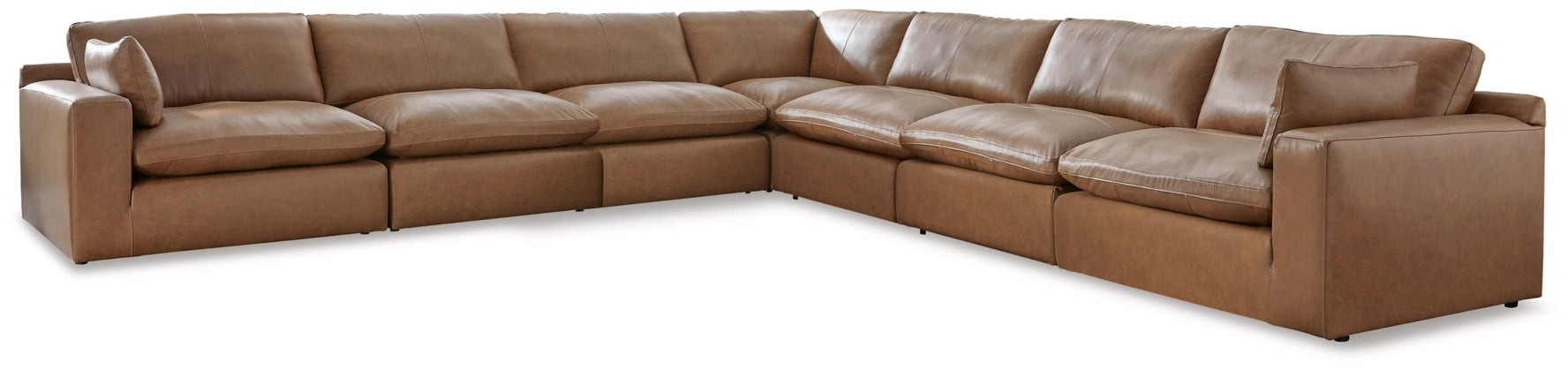 [EXCLUSIVE] Emilia 7-Piece Caramel Leather Sectional