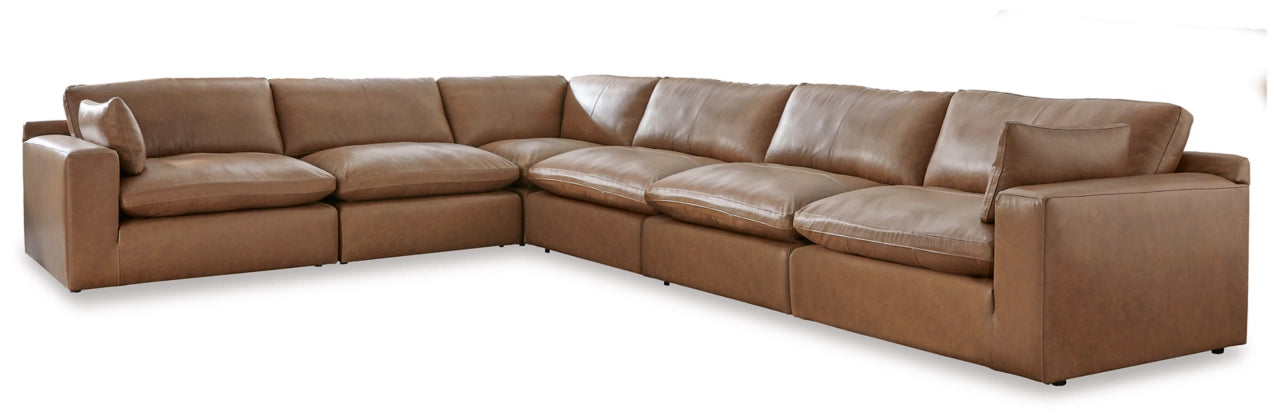 [EXCLUSIVE] Emilia 6-Piece Caramel Leather Sectional