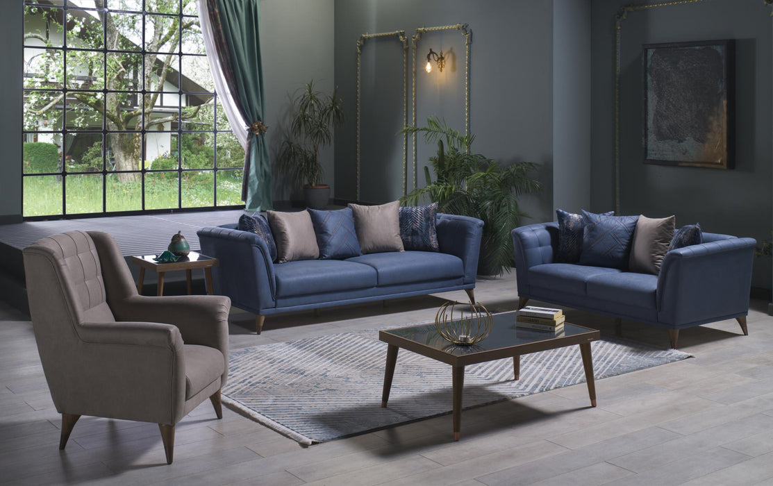 Selegno Love Seat (Melson Navy)