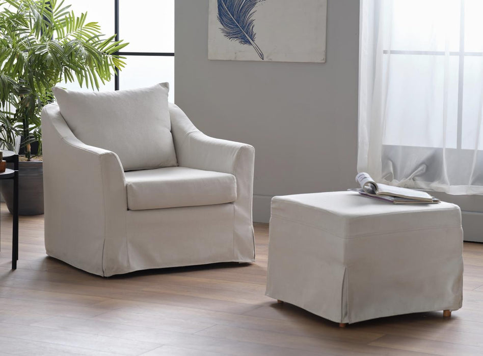 Barlow Swivel Chair+Ottoman (Barlow Cream)