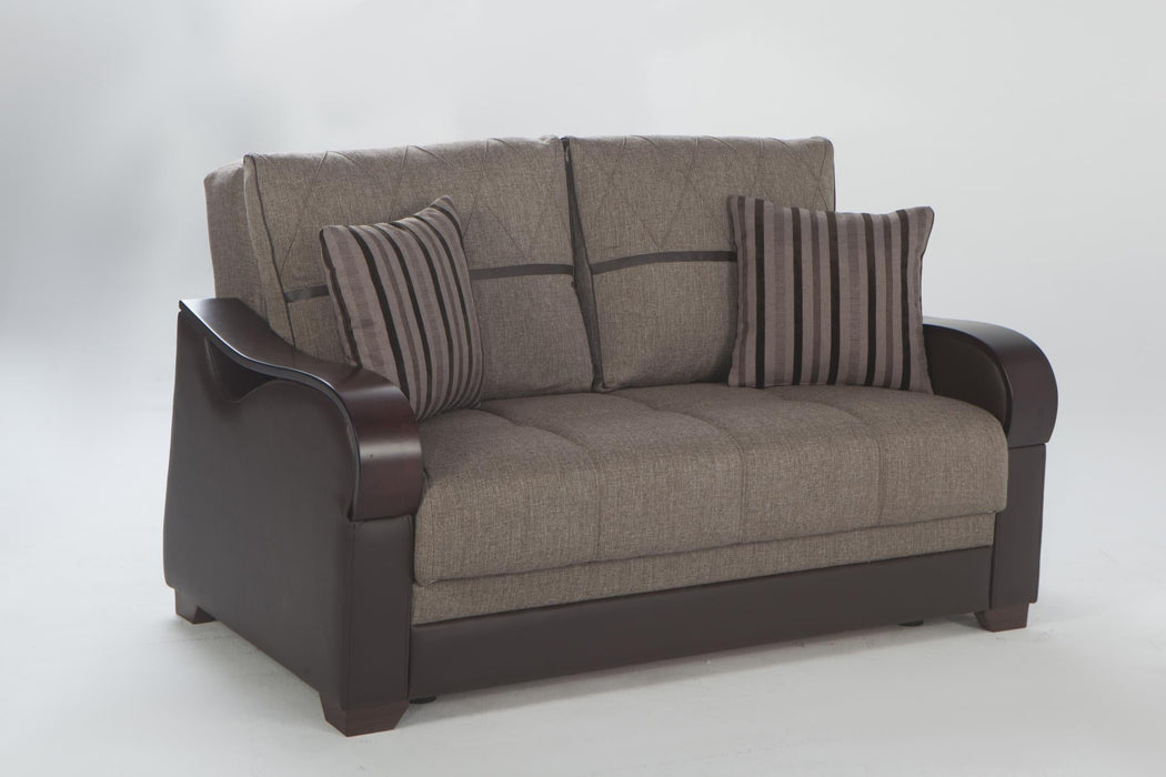 Bennett Loveseat (Redeyef Brown)/W Brown Vynil