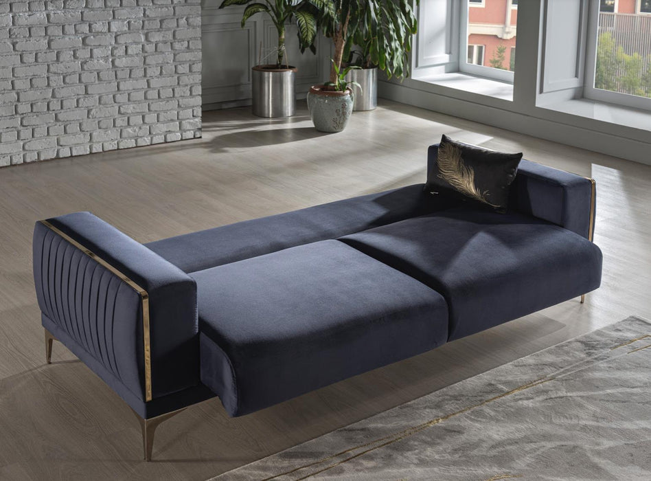 Carlino Sofa Sleeper  (Napoly Navy Blue)