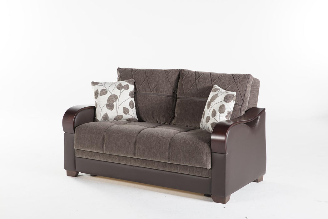 Bennett Loveseat (Armoni Brown)/W Brown Vynil