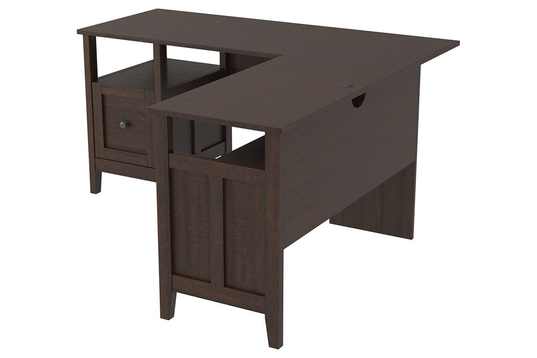 Camiburg Warm Brown 2-Piece Home Office Desk