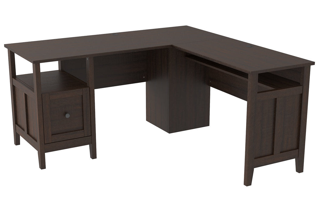 Camiburg Warm Brown 2-Piece Home Office Desk