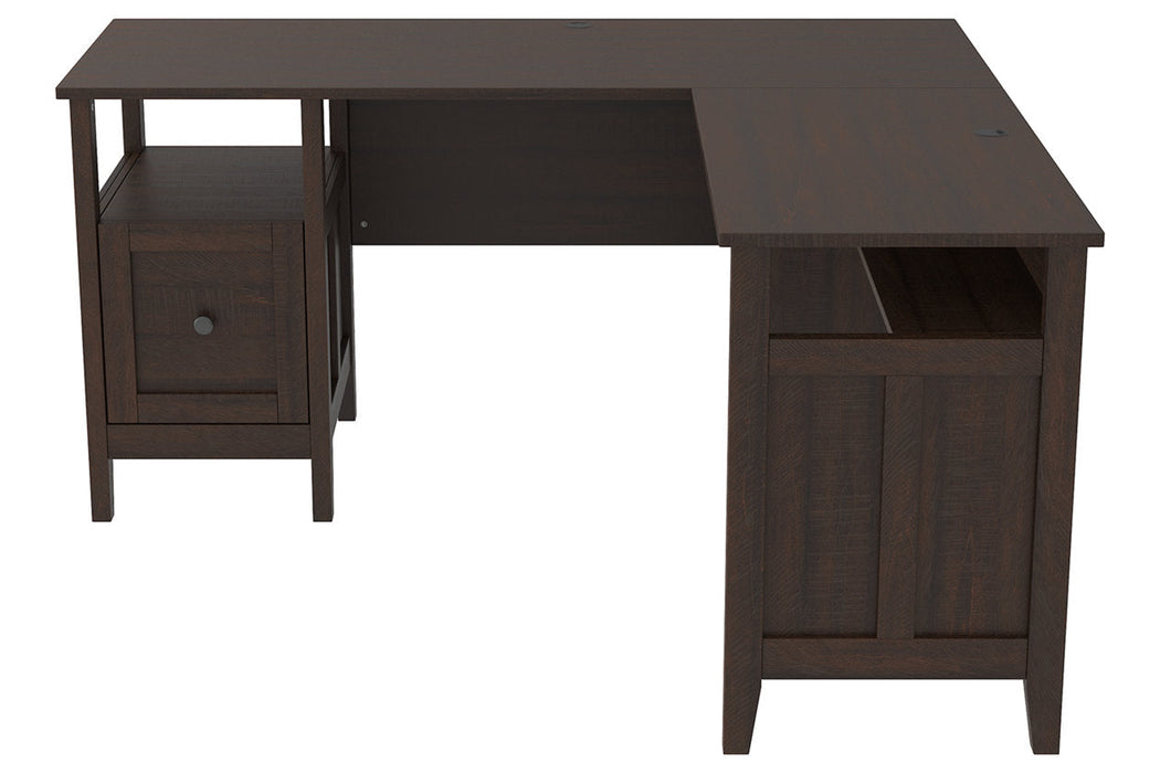 Camiburg Warm Brown 2-Piece Home Office Desk