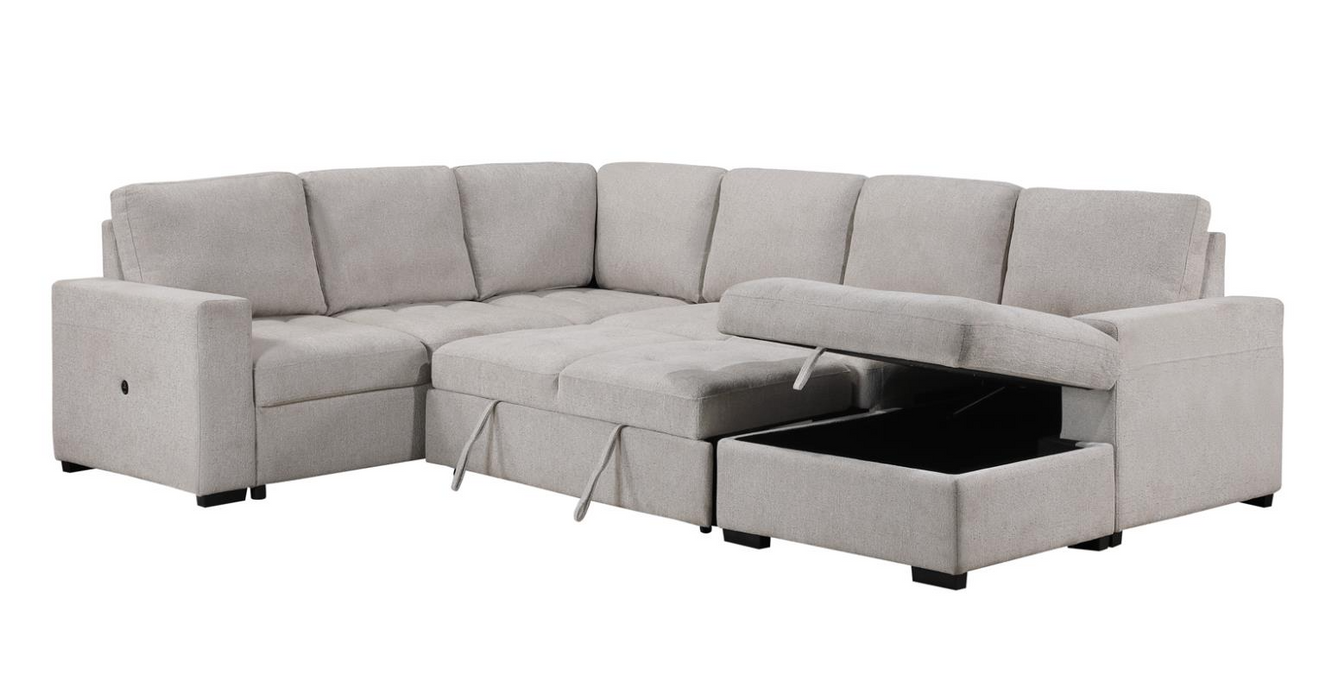 Larry Beige 3 Piece Sleeper Sectional