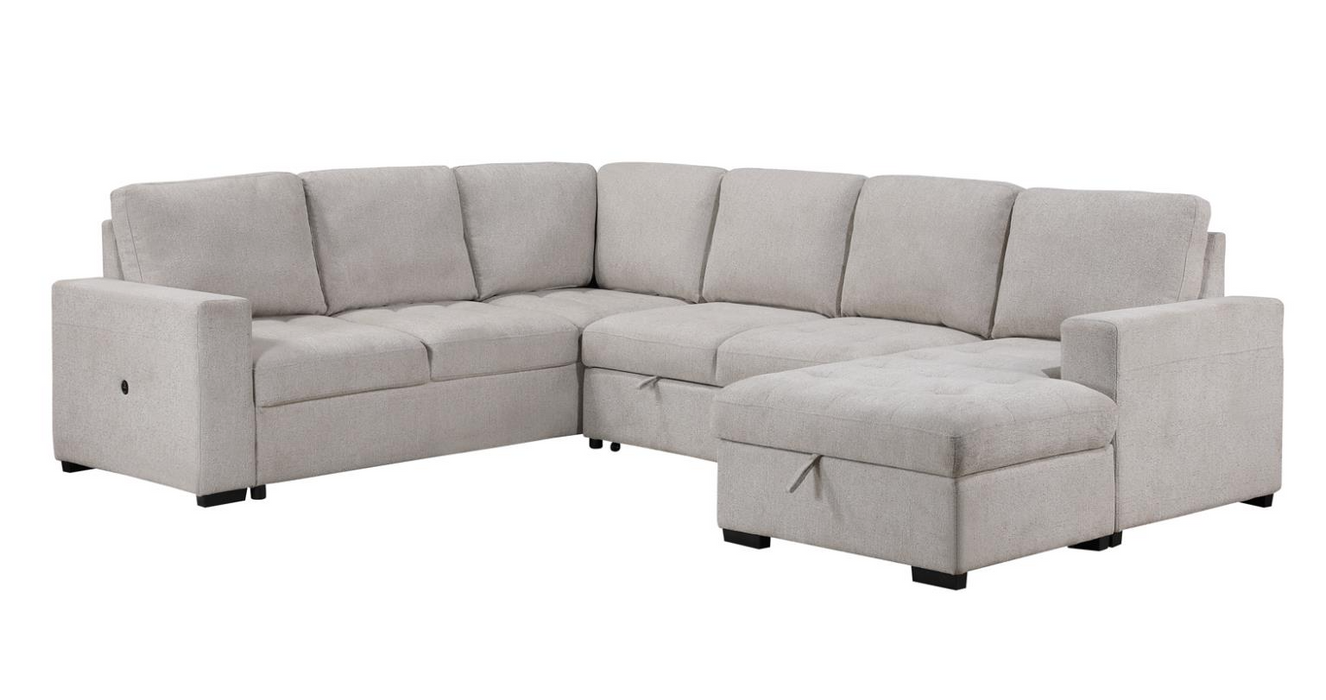 Larry Beige 3 Piece Sleeper Sectional