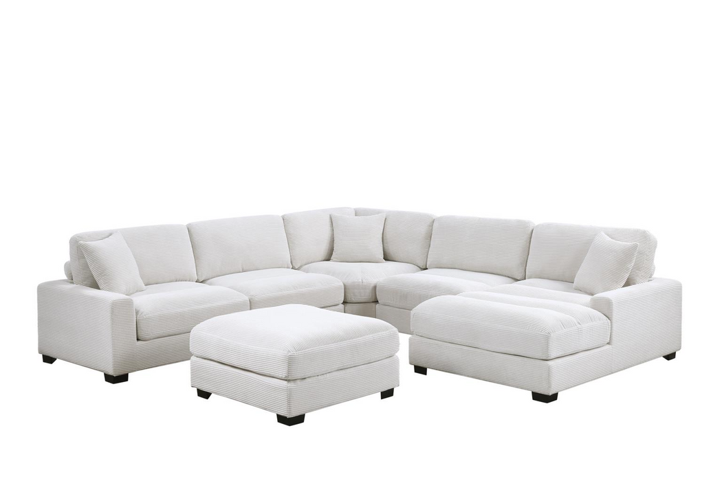 Violet Beige 5 Piece RAF Sectional With Chaise