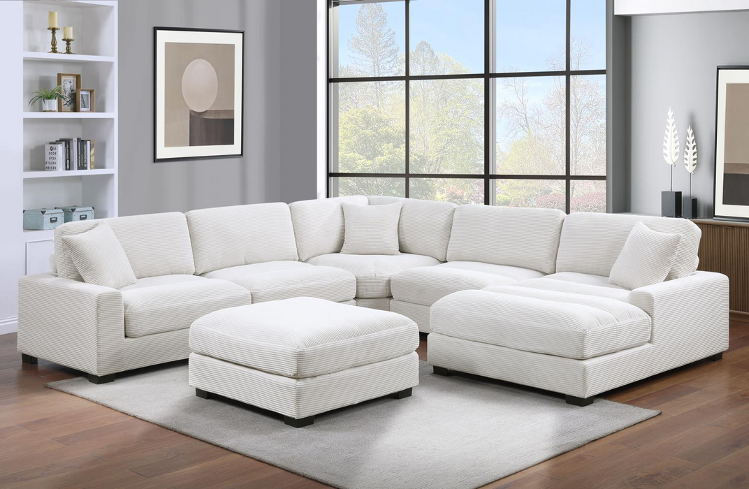 Violet Beige 5 Piece RAF Sectional With Chaise